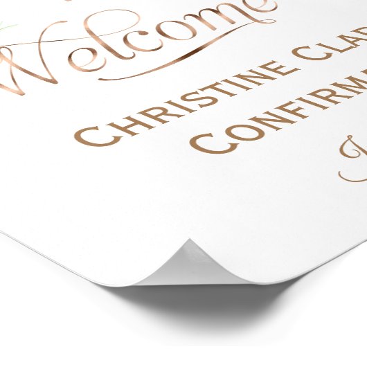 Meisje, Roze, Floral, Bevestigingswelkomstteken Poster (Hoek)