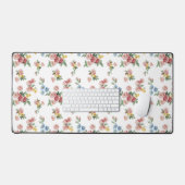 Meisje Roze, Geel en Blauw Bloemen Bureaumat (Keyboard & Muis)