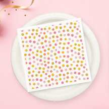 Meisje Roze Gele Polka Dots Papier Servet