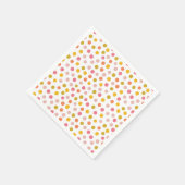 Meisje Roze Gele Polka Dots Papier Servet (Hoek)