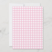 Meisje roze gingham moderne minimalistische doop kaart (Achterkant)