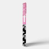 Meisje, Roze, Glitter Black Damask gepersonaliseer Case-Mate iPhone Case (Achterkant / Rechts)