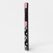 Meisje, Roze, Glitter Black Damask gepersonaliseer Case-Mate iPhone Case (Achterkant/links)