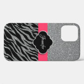 Meisje Roze Glitter Sparkle Zilver Stijlvolle Meis Case-Mate iPhone Case (Achterkant (horizontaal))