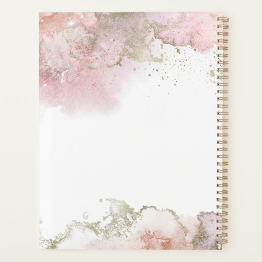 Meisje Roze & Goud Abstracte Planner (Achterkant)