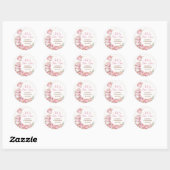 Meisje Roze & Goud Bloemen Tea Party Verjaardag Ronde Sticker (Vel)