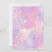 Meisje Roze Kasteel Prinses 4e Verjaardagsfeest Kaart (Achterkant)