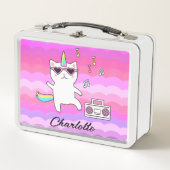 Meisje Roze Kawaii Eenhoorn Kat Gepersonaliseerd (Voorkant)