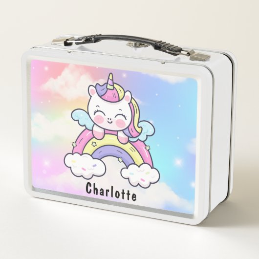 Meisje Roze Kawaii Eenhoorn Kat Holografische Rege (Achterkant)