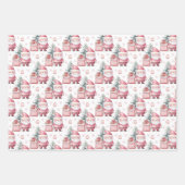 Meisje Roze Kerstman Cadeaus Inpakpapier Vel (Voorkant 3)