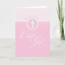 Meisje Roze Kind van God Doop Felicitaties Kaart