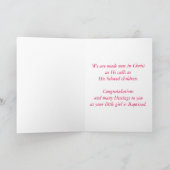 Meisje Roze Kind van God Doop Gefeliciteerd Kaart (Binnen)