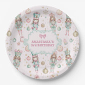 Meisje Roze Notenkraker Verjaardag Papieren Bordje (Voorkant)