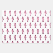 meisje roze Notenkraker Waterverf Kerstmis Feestda Inpakpapier Vel (Voorkant 2)