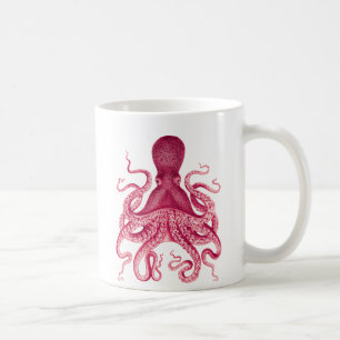 meisje roze octopus illustratie koffiemok
