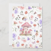 Meisje Roze Paarse Bloemen Fairy Verjaardag Kaart (Achterkant)