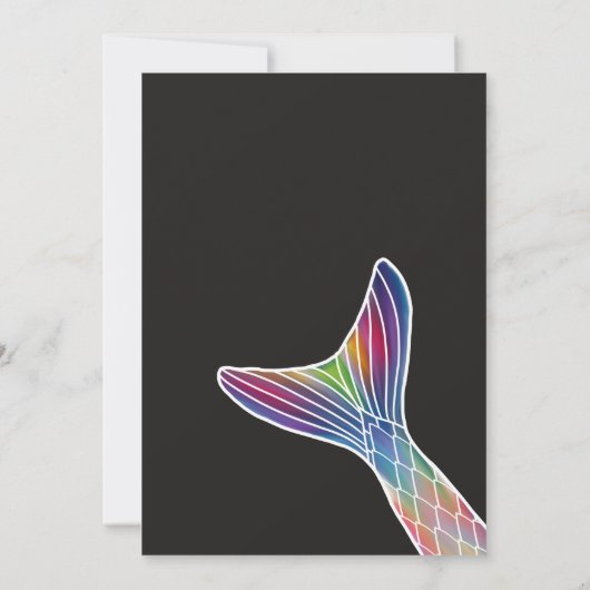 Meisje Roze Paarse Marine Zeemeermin Staart Zwemba Kaart (Achterkant)