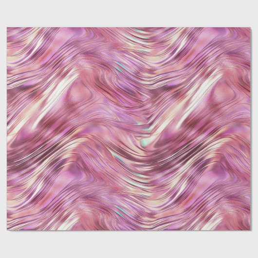 Meisje Roze Parel Roos Gouden Glam Cadeaupapier (Vlak)