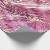 Meisje Roze Parel Roos Gouden Glam Cadeaupapier (Hoek)