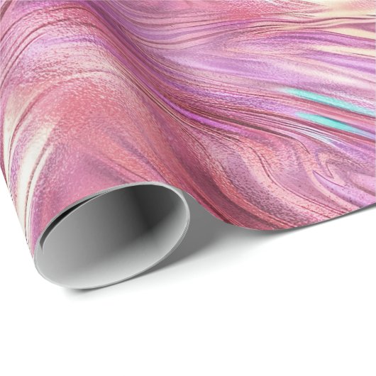 Meisje Roze Parel Roos Gouden Glam Cadeaupapier (Rol Hoek)