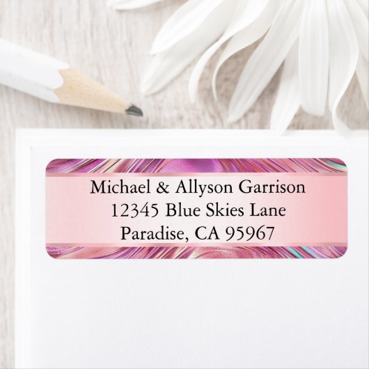 Meisje Roze Parel Roos Gouden Glam Etiket (Insitu)