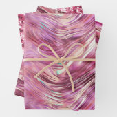 Meisje Roze Parel Roos Gouden Glam Inpakpapier Vel (In situ)