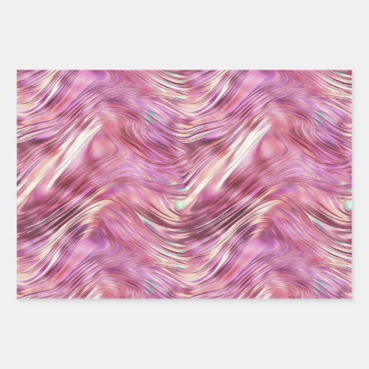 Meisje Roze Parel Roos Gouden Glam Inpakpapier Vel (Voorkant)