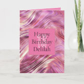 Meisje Roze Parel Roos Gouden Glam Kaart (Voorkant)