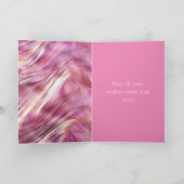 Meisje Roze Parel Roos Gouden Glam Kaart (Binnen)