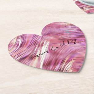 Meisje Roze Parel Roos Gouden Glam Kartonnen Onderzetters