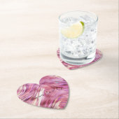 Meisje Roze Parel Roos Gouden Glam Kartonnen Onderzetters (Insitu)