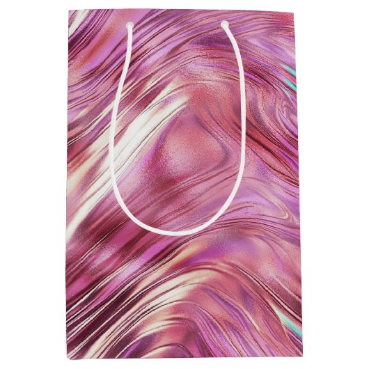 Meisje Roze Parel Roos Gouden Glam Medium Cadeauzakje (Voorkant)