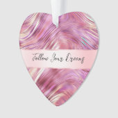 Meisje Roze Parel Roos Gouden Glam Ornament (voorkant)