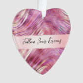 Meisje Roze Parel Roos Gouden Glam Ornament (voorkant)