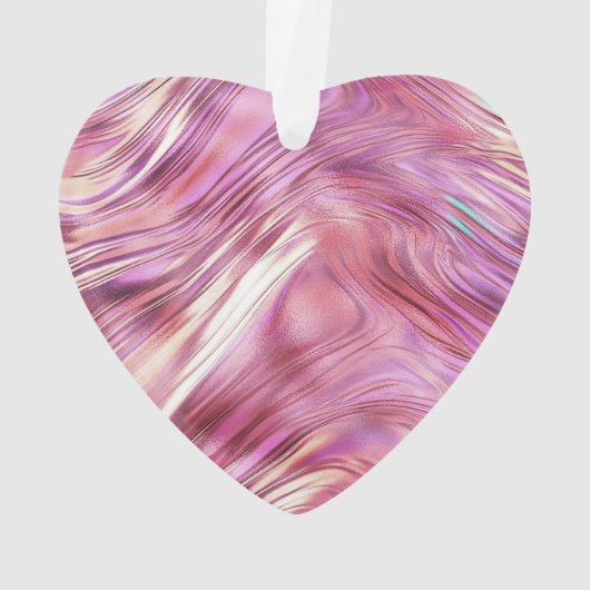 Meisje Roze Parel Roos Gouden Glam Ornament (achterkant)