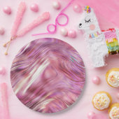 Meisje Roze Parel Roos Gouden Glam Papieren Bordje (Feest)