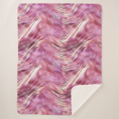 Meisje Roze Parel Roos Gouden Glam Sherpa Deken (Voorkant)