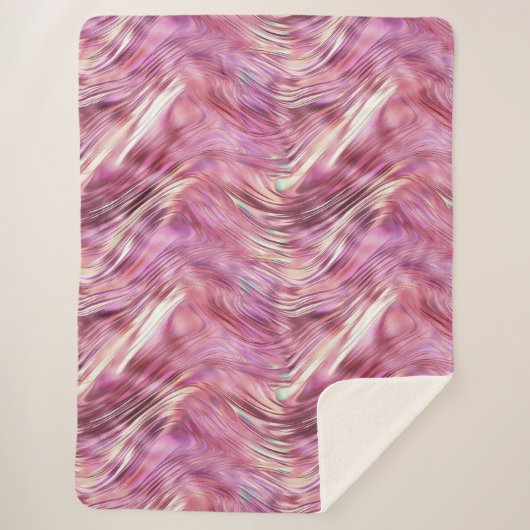 Meisje Roze Parel Roos Gouden Glam Sherpa Deken (Voorkant)