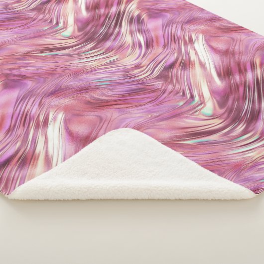 Meisje Roze Parel Roos Gouden Glam Sherpa Deken (3/4)