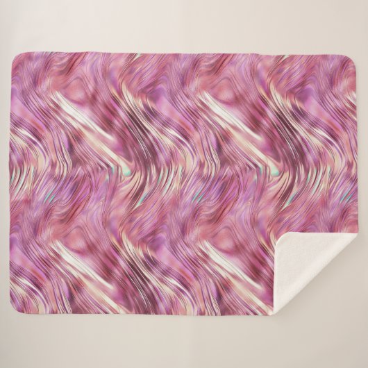 Meisje Roze Parel Roos Gouden Glam Sherpa Deken (Voorkant (horizontaal))