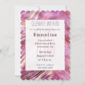 Meisje Roze Parel Roos Gouden Glam Sweet 16 Kaart (Voorkant)