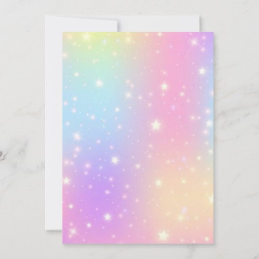 Meisje Roze Pastel Goud Regenboog verjaardag Uitno Kaart (Achterkant)