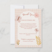 Meisje Roze Pastel Wildflowers & Butterfly Bedankkaart (Voorkant)