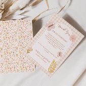 Meisje Roze Pastel Wildflowers & Butterfly Bedankkaart