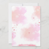 Meisje Roze Pinguïn Winter Verjaardag Uitnodiging (Achterkant)