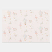 Meisje Roze Prinses Ballerina Verjaardagsfeest Inpakpapier Vel (Voorkant)