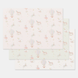 Meisje Roze Prinses Ballerina Verjaardagsfeest Inpakpapier Vel