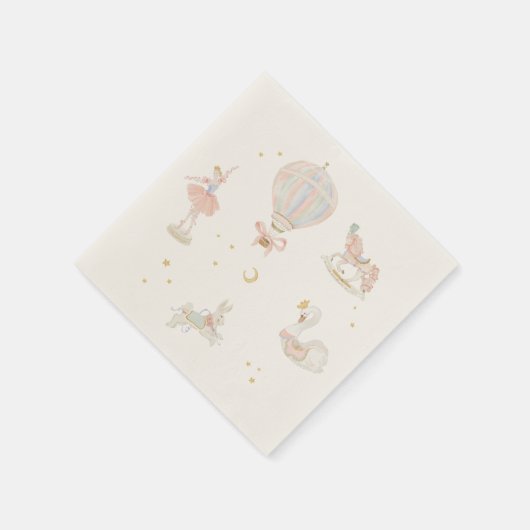 Meisje Roze Prinses Ballerina Verjaardagsfeest Servet (Hoek)