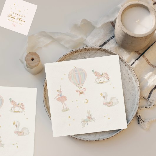 Meisje Roze Prinses Sprookjesachtige Ballerina Bab Servet