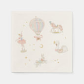 Meisje Roze Prinses Sprookjesachtige Ballerina Bab Servet (Voorkant)